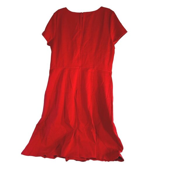 Talbots Womens Dress Red Short Sleeve Back Zip Fit n Flare Size 12 - Picture 2 of 5